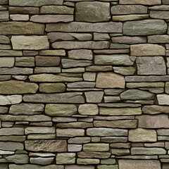 Stone Wall Texture Close-up of layered natural stones in construction, pattern for exterior backdrop