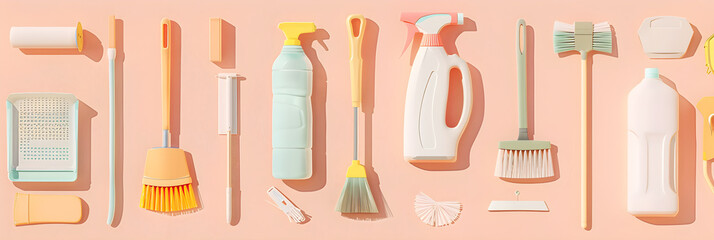 Obraz premium Household Cleaning Tips: Achieving Sparkling Clean Efficiently and in the Healthiest Way