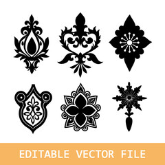 Set of decorative dividers elements. Vintage calligraphy collection