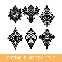 Natural retro decoration vector element.