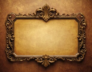 Ornate vintage frame with a textured golden background for displaying art or photography.