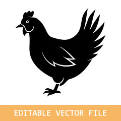 hen silhouette vector. 