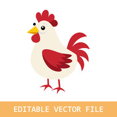 rooster isolated on white vector illustration