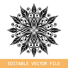 Relaxation traditional ornamental mandala for Coloring book page