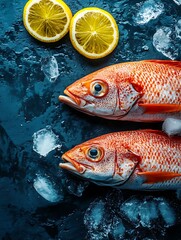 Fresh fish on ice, ready to cook