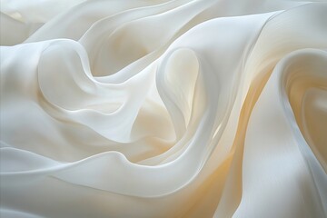 Fototapeta premium Abstract background made of elegant silk white fabric