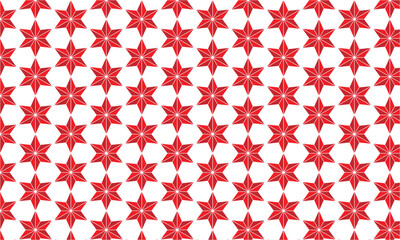 Hexagon star seamless pattern red background vector illustration