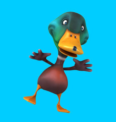 Fun 3D cartoon duck dancing