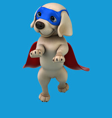Fun 3D cartoon super Labrador retriever