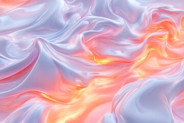 Fototapeta premium Soft white and pink fabric creates a flowing abstract pattern with waves and textures in a bright, ambient light