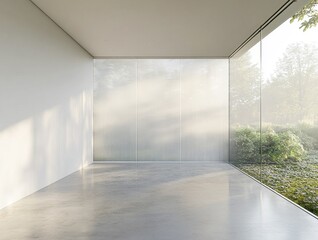 Obraz premium An empty interior space reveals a window and a wall, highlighting the room's design and architecture
