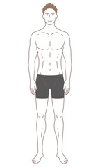 男性　体型　骨格モデル