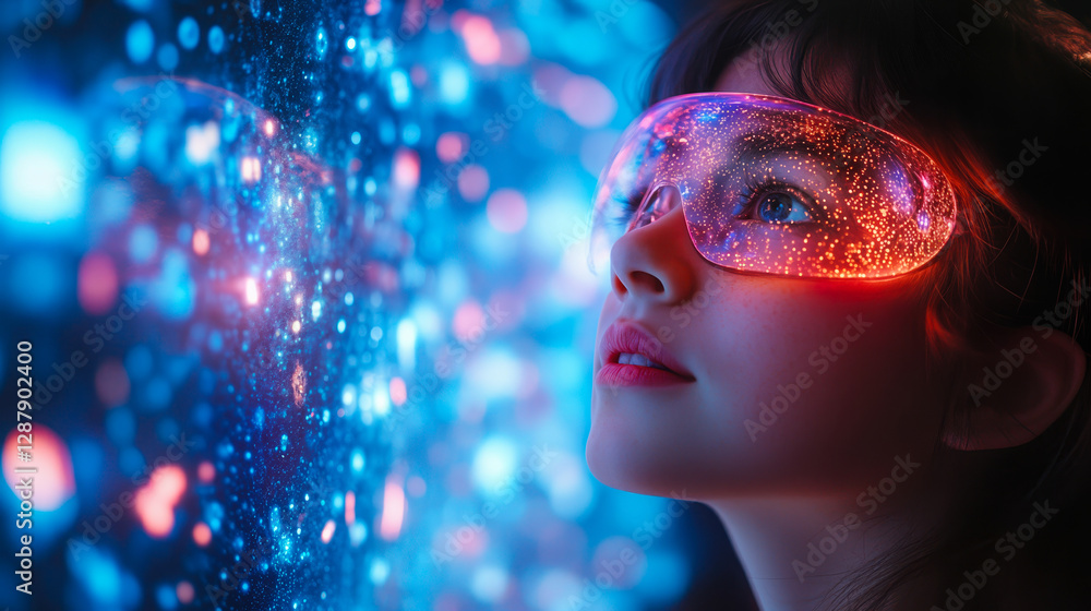Aufkleber immersive digital experience with sensory integration through augmented reality glasses and interact