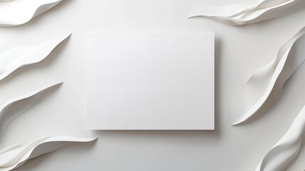 Minimalist white abstract background with smooth flowing shapes and empty space for text or design.