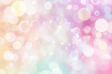 Colorful Pastel Bokeh Background with Floating Bubbles