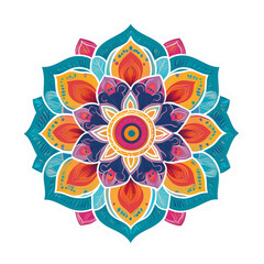Colorful Mandala Isolated on White