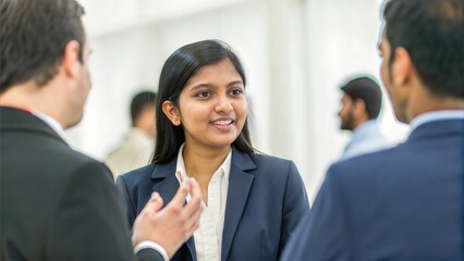 Indian Female CEO Networking at a Business Event
