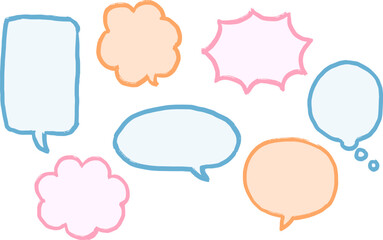手描き風吹き出しセット　丸やアメコミ風爆発吹き出しなど