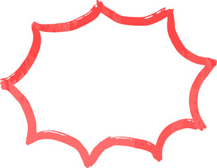 水彩風　手描き風の爆発吹き出しイラスト