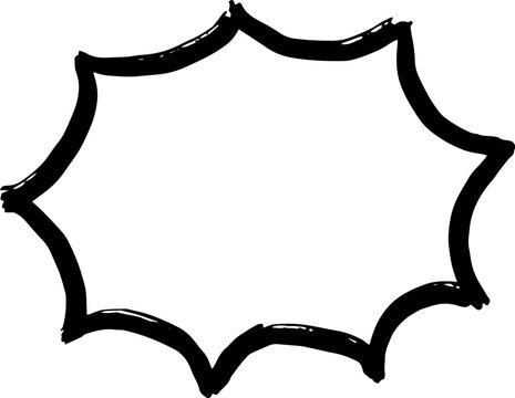 爆発　吹き出し　マーカー　手描き風　シンプルな黒　