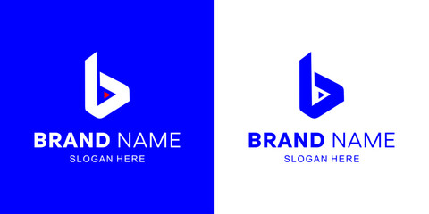Creative Letter B Logo with Video, Illustration, Design Inspiration, Vector, Icon