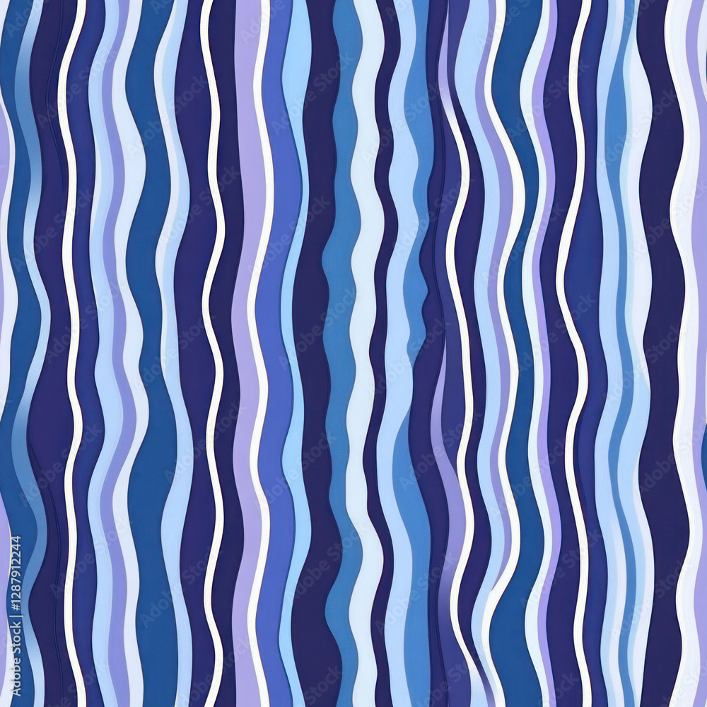 Aufkleber wavy lines creating pattern of different blue shades in abstract design as backdrop