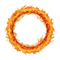 fiery ring isolated on white background