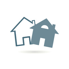 House. House logo design template. Black and white building silhouette. Vector