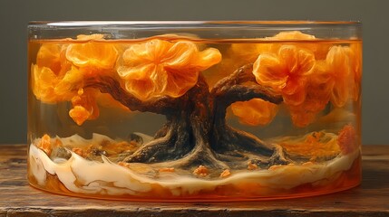 Resin Tree in Liquid, Art, Display
