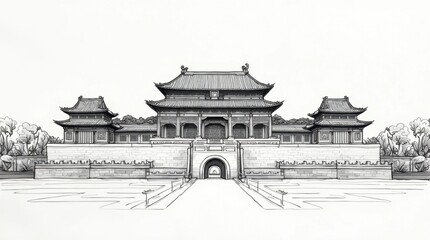 Classical Etching of Palazzo Vecchio, Florence