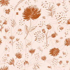 seamless pattern with autumn leaves 