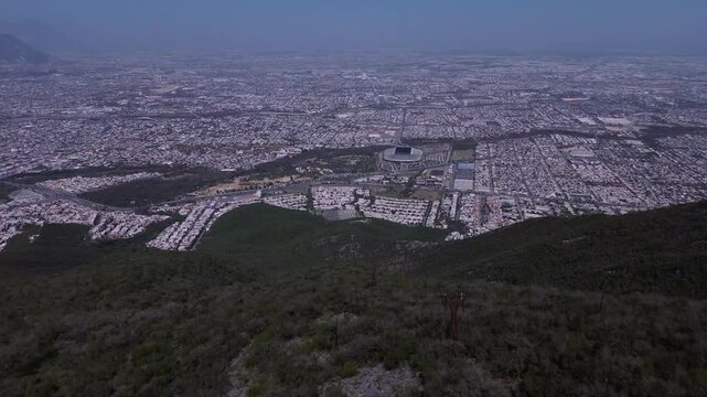City of Monterrey and in the background the stadium that will be a World Cup in the city of the mountains Monterrey Nuevo Leon Mexico Stadium world cup 2026