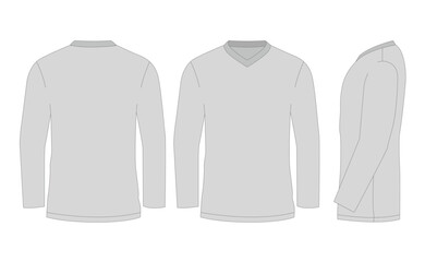 Naklejka premium T shirt Long Sleeve V Neck 