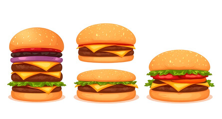hamburger on white background