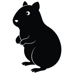 Fototapeta premium A cute hamster silhouette in a playful pose, 
