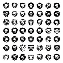 Lion head flat design illustration