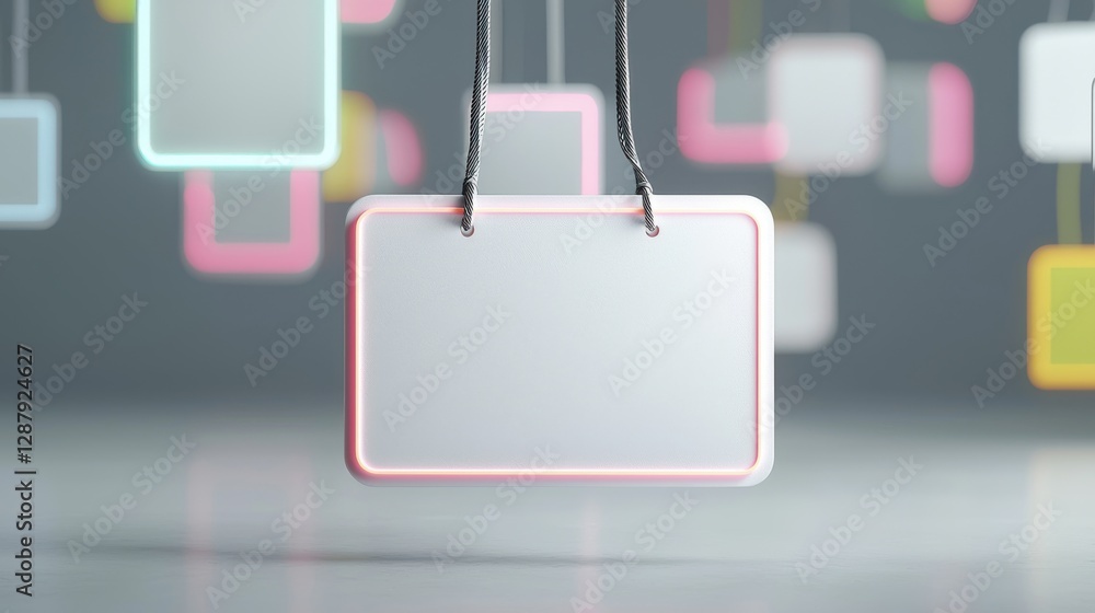 Poster abstract digital frame art with geometric shapes and glowing edges. modern backdrop for design proje