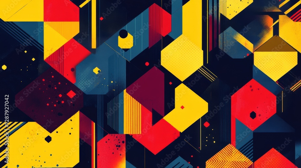 Aufkleber abstract geometric hexagon pattern design