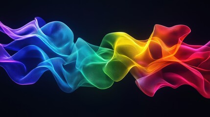 Abstract Rainbow Wave Flowing Design