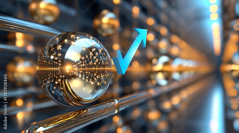 Poster dynamic growth visualization abstract digital space infographic representation futuristic environmen
