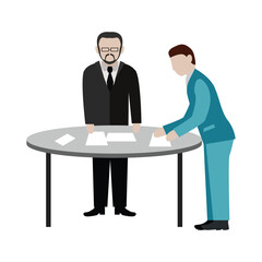 Business Character Put File On Table