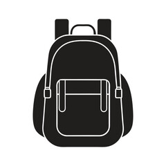 Backpack icon. School bag icon. Backpack icon silhouette vector illustration