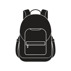 Backpack icon. School bag icon. Backpack icon silhouette vector illustration