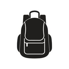 Backpack icon. School bag icon. Backpack icon silhouette vector illustration