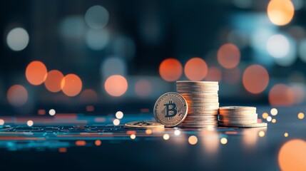 Investing in cryptocurrency trends bitcoin's rise amid digital revolution financial hub macro insights urban environment close-up perspective economic growth