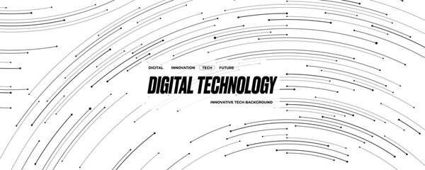 Tech background with thin lines and circle circuit wires on circuit AI board. Elegant web banner for presentation. Abstract technology bg. Modern white digital backdrop. Vector illustration.