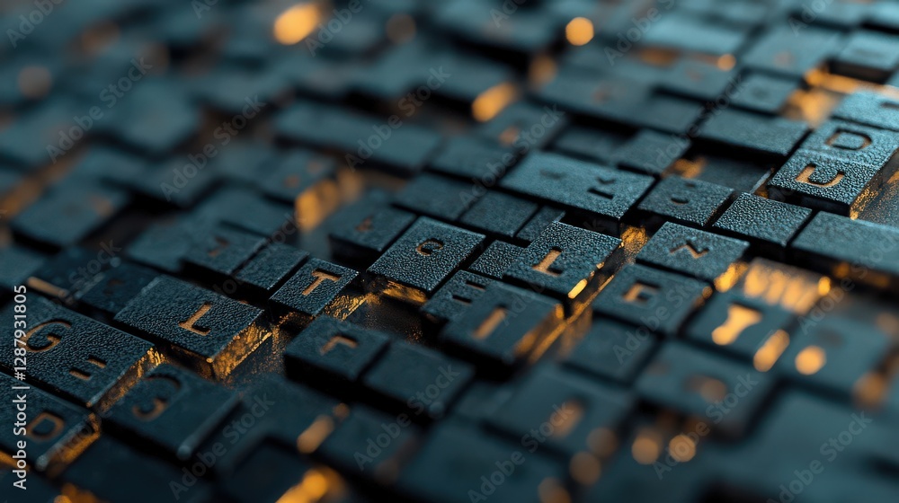 Poster abstract textured keyboard key surface design