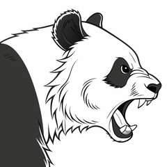 Panda. Angry Panda. Panda head logo silhouette. Sport vector logo Panda, Panda icon, Panda head, vector. illustration of a Panda. Panda mascot logo