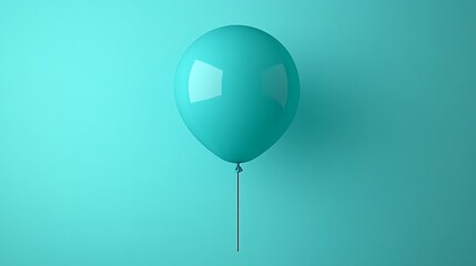 Teal Balloon Against Solid Background