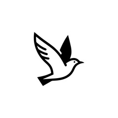 flying seagull bird minimalism logo vector illustration template design